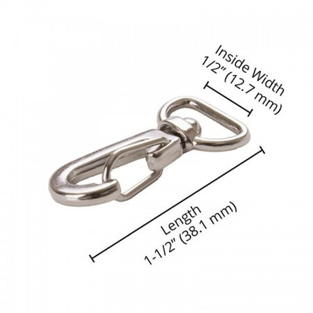 0.5" Swivel Hook - Nickel (2 Pack)