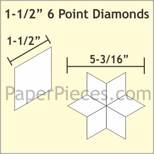 1-1/2" 6 Point Diamond Acrylic Template