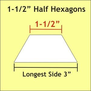 1-1/2" Half Hexagon Acrylic Template