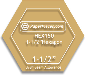 1-1/2" Hexagon Acrylic Template