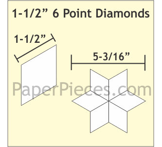 1.5" 6 Point Diamond by Paper Pieces