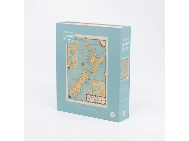 100% NZ 1000 Piece Jigsaw Puzzle Tourist Map of New Zealand