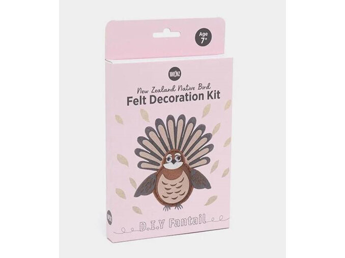 100% NZ Felt Native Bird Decoration Kit DIY Fantail Piwakawaka Christmas