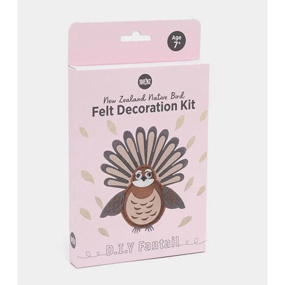 100% NZ Felt Native Bird Decoration Kit DIY Fantail Piwakawaka