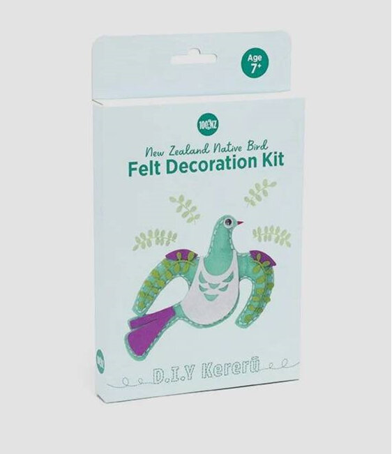 100% NZ Felt Native Bird Decoration Kit DIY Kereru wood pigeon