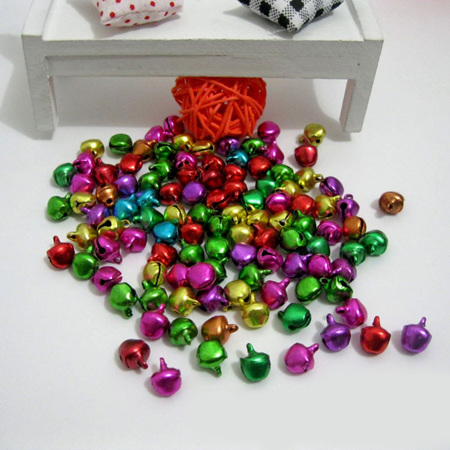 100pc Bell Beads Mixed Colour - 6mm