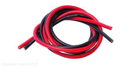10AWG Silicone wire 1M Black - 1M Red