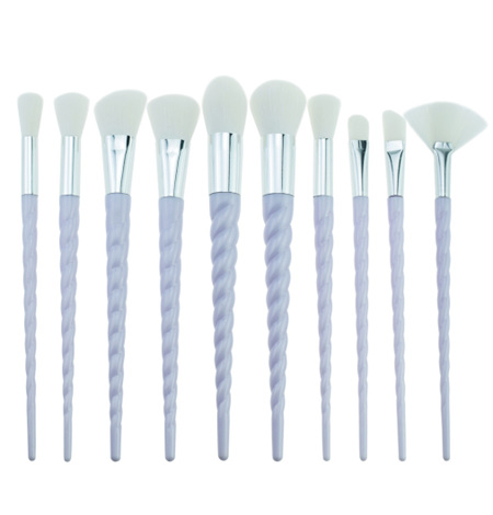 10pc White/Purple Makeup Brush Set