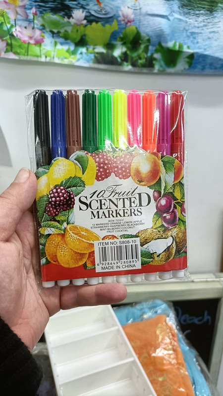 10pk Fruit scented Colouring In pens