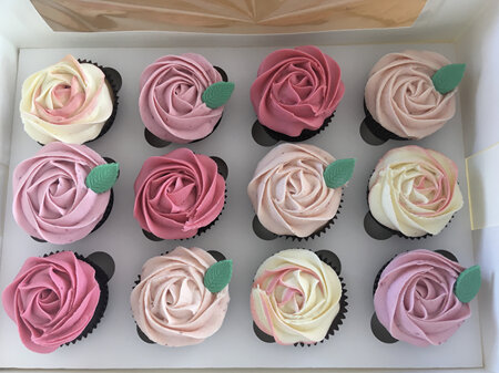 12 rose cupcakes