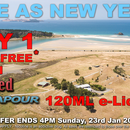 120ml - Buy 1, get 1 FREE  -  Naked Vapour e-Liquid - LATE AS NEW YEAR