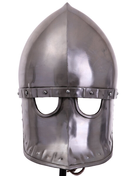 12th Century Italo-Norman Helmet with Iron Face Plate