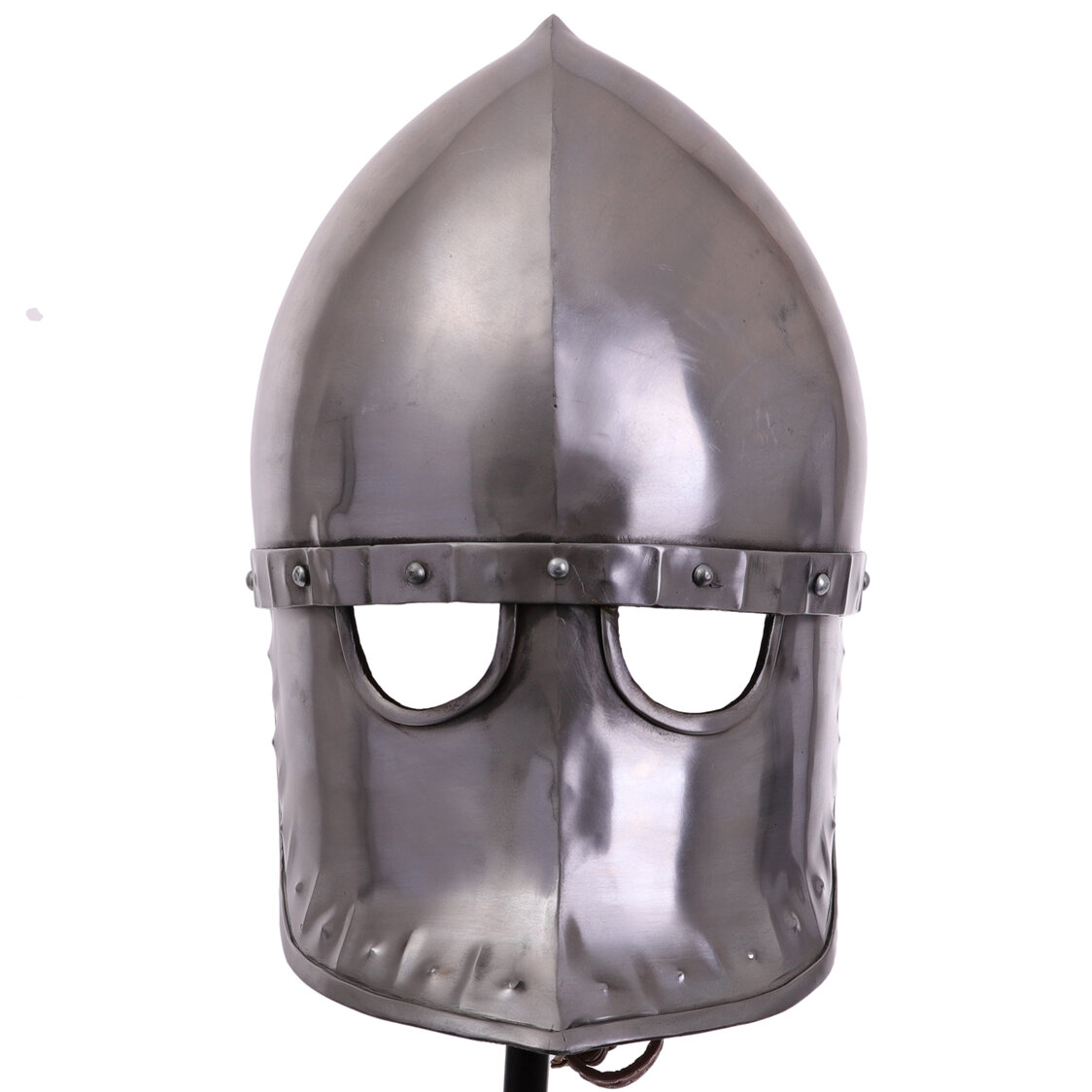 12th Century Italo-Norman Helmet with Iron Face Plate - The Red Knight