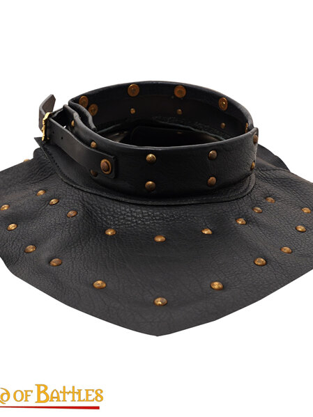 14th - 15th Century Medieval Leather Brigandine Collar with Steel Plates