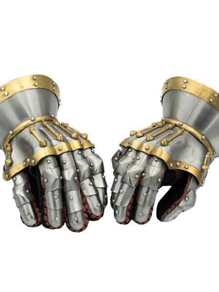 14th Century Hourglass Gauntlets with Brass Fittings