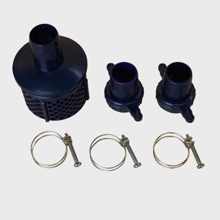 1.5" Water Pump Inlet + Outlet + 2 x Rubber Gaskets + 1.5" Strainer + Clamps