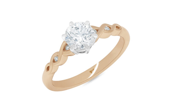 18ct Rose Gold and Platinum Diamond Solitaire Engagement Ring NZ