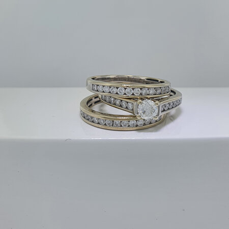 18ct White Gold and Diamond 3 Ring Set
