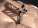 18ct yellow and white gold two tone modern contemporary diamond ring