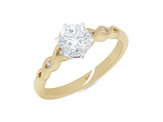 18ct Yellow Gold and Platinum Diamond Solitaire Engagement Ring NZ