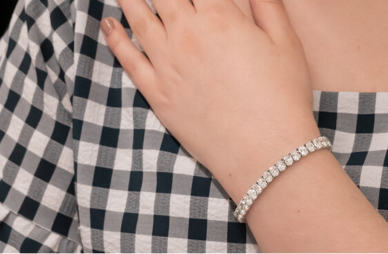 19.10ctw oval diamond tennis bracelet 18ct white gold diamond jewellery nz