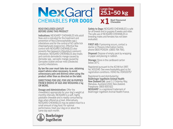 1pk NEXGARD chew for dogs 25.1-50 kg