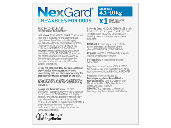 1pk NEXGARD chew for dogs 4.1-10 kg