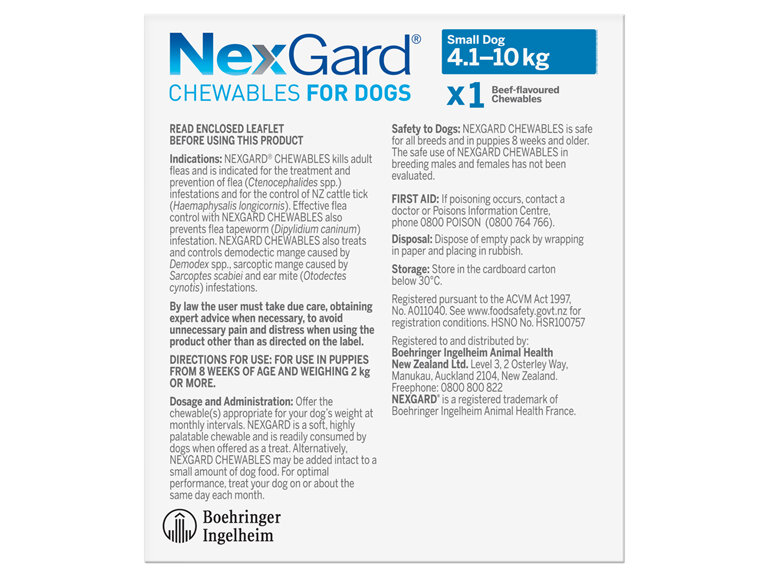 1pk NEXGARD chew for dogs 4.1-10 kg