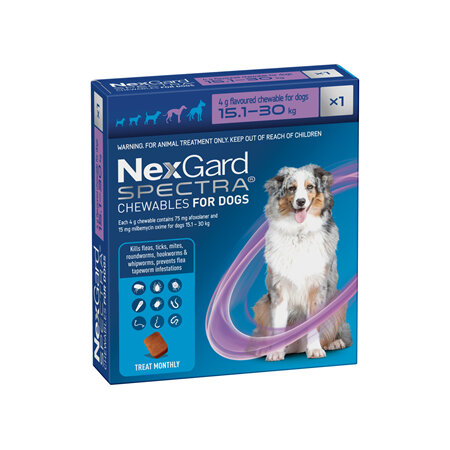 1pk NEXGARD SPECTRA chew for dogs 15.1-30 kg