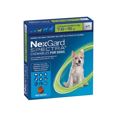 1pk NEXGARD SPECTRA chew for dogs 7.6-15kg