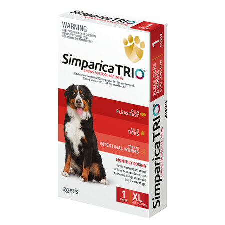 1pk Simparica Trio Extra Large 40.1kg- 60kg