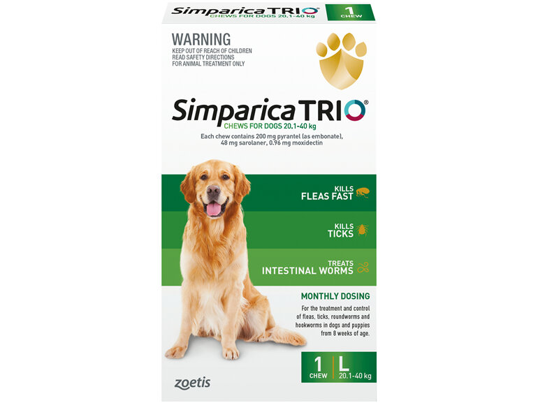 1pk Simparica Trio Large 20.1kg-40kg