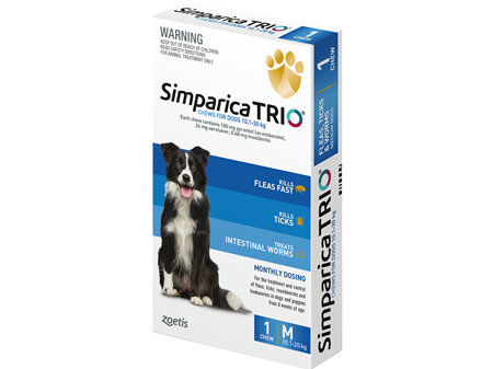 1pk Simparica Trio Medium 10.1kg-20kg