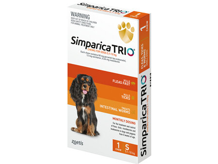 1pk Simparica Trio Small 5.1kg - 10.0kg