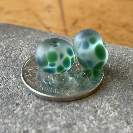 1x handmade glass bead - frit - Lumeria [etched]