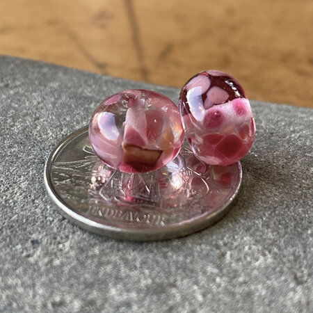 1x handmade glass bead - frit - OMG