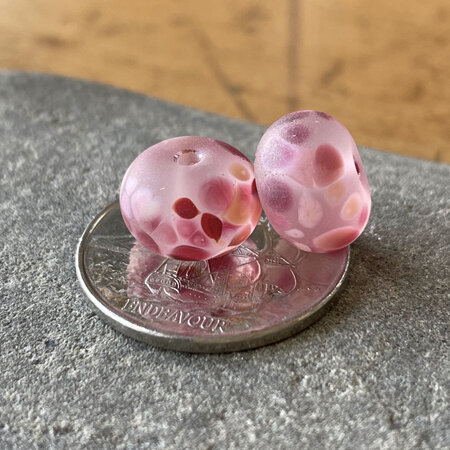 1x handmade glass bead - frit - OMG [Etched]