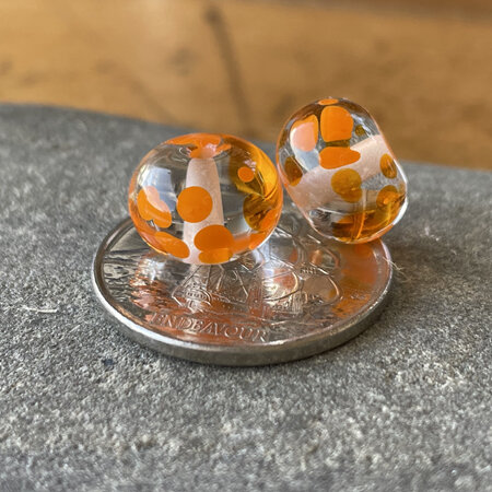 1x Handmade glass bead - frit - rise 'n shine
