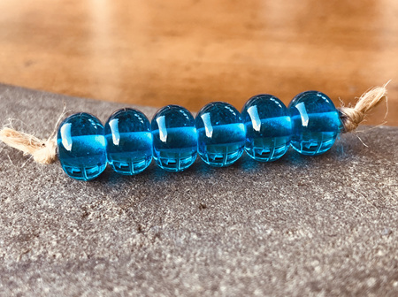 1x Handmade glass bead - spacer - transparent aquamarine