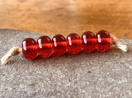 1x Handmade glass bead - spacer - transparent orange