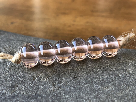 1x Handmade glass bead - spacer - transparent pale rose