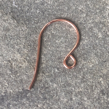 1x pair handmade earring hooks - .8mm - Raw copper - large