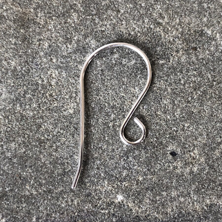 1x pair handmade earring hooks - .7mm - sterling silver - medium