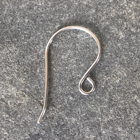 1x pair handmade earring hooks - .8mm - sterling silver - large