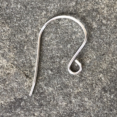 1x pair handmade earring hooks - .7mm - sterling silver - large