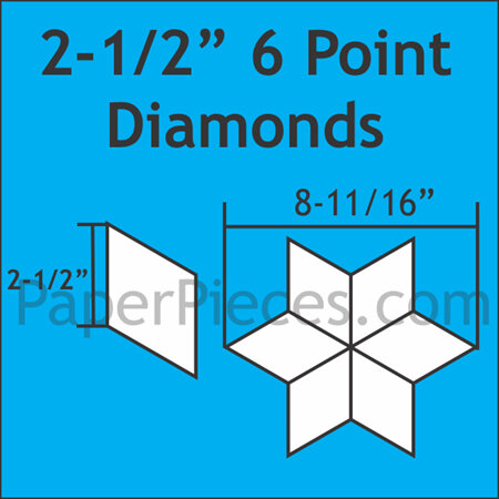 2-1/2" 6 Point Diamond Acrylic Template