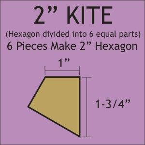2" Hexagon Kite Acrylic Template