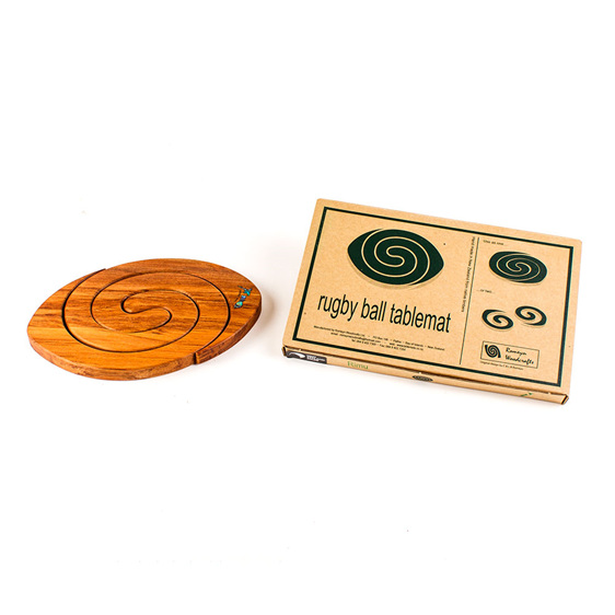 2 in 1 rugby tablemat - rimu with paua map - made in new zealand