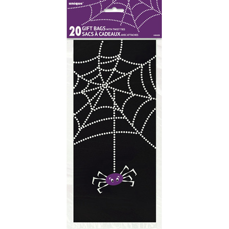 20 cellophane spiderweb bags