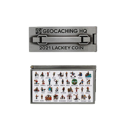 2021 Lackey Geocoin and Tag Set - Antique Silver